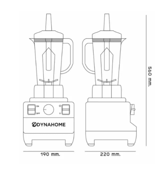 DynaHome juice blender Smoothie blender model DH-03NS, motor power 1200W, product warranty for 1 year.