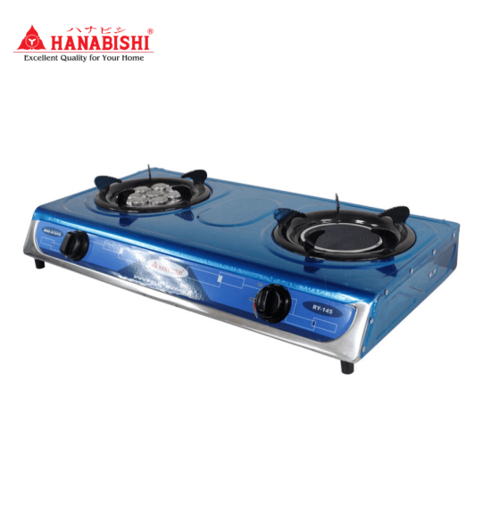 HANABISHI เตาแก๊สตั้งโต๊ะ 2 หัว  เตาแก๊ส ฮานาบิชิ รุ่น RY-145 รับประกัน 1 ปี จัดส่งทั่วไทย เก็บเงินปลายทาง ไฮเทคเซ็นเตอร์