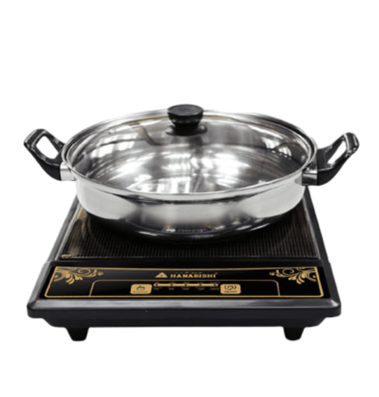 HANABISHI เตาแม่เหล็กไฟฟ้าเอนกประสงค์ เตาแม่เหล็กพร้อมหม้อสแตนเลส+ฝาแก้ว ฮานาบิชิ รุ่น IN-005 รับประกัน 1 ปี จัดส่งทั่วไทย เก็บเงินปลายทาง ไฮเทคเซ็นเตอร์