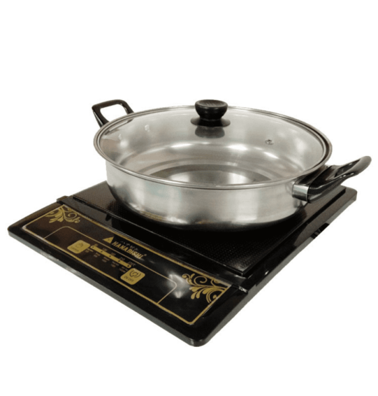 HANABISHI เตาแม่เหล็กไฟฟ้าเอนกประสงค์ เตาแม่เหล็กพร้อมหม้อสแตนเลส+ฝาแก้ว ฮานาบิชิ รุ่น IN-005 รับประกัน 1 ปี จัดส่งทั่วไทย เก็บเงินปลายทาง ไฮเทคเซ็นเตอร์