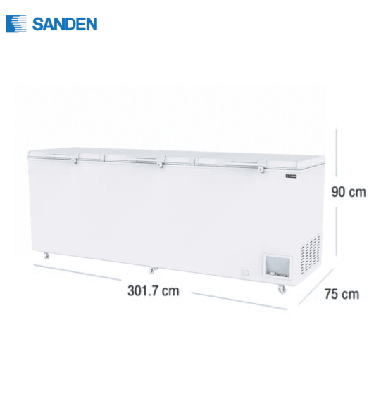 SANDEN ตู้แช่แข็ง ตู้แช่แข็ง3บาน Freezer ตู้แช่ ซันเด้น 42.7 คิว 1208 ลิตร รุ่น SNQ-1305 ราคาถูก รับประกัน 5 ปี จัดส่งทั่วไทย เก็บเงินปลายทาง ไฮเทคเซ็นเตอร์