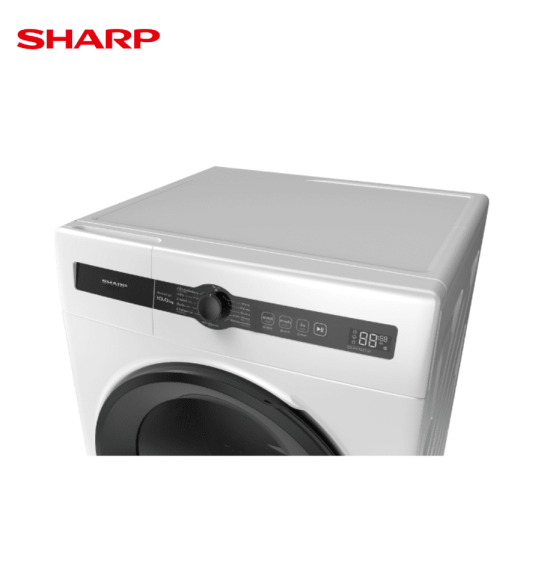 SHARP front loading washing machine, 8 kg washing machine, new model ES-FH8AT-W , hot water washing, cheap price, 10 year warranty. Delivery all over Thailand Cash on delivery
