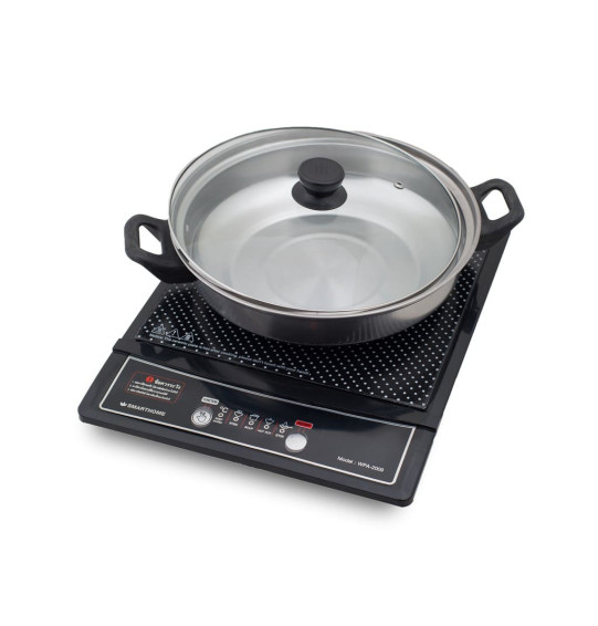 SMARTHOME เตาแม่เหล็กไฟฟ้า เตาแม่เหล็กพร้อมหม้อชาบูฝาแก้ว สมาร์ทโฮม รุ่น IN-1500S รับประกัน 3 ปี จัดส่งทั่วไทย เก็บเงินปลายทาง ไฮเทคเซ็นเตอร์